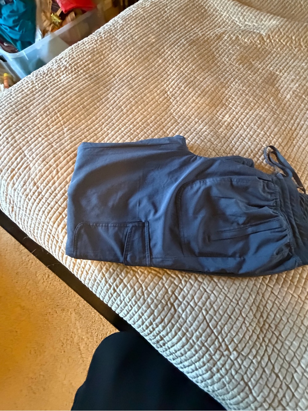 Eddie Bauer Medium Fleece Lined Cargo Pants , Navy , Drawstring, Joggers